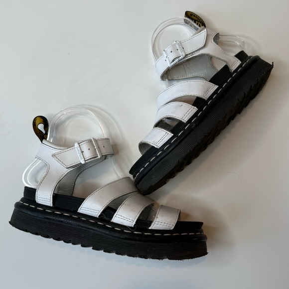 Dr. Martens Blaire Platform Sandal Leather White Size 6 - Picture 5 of 9